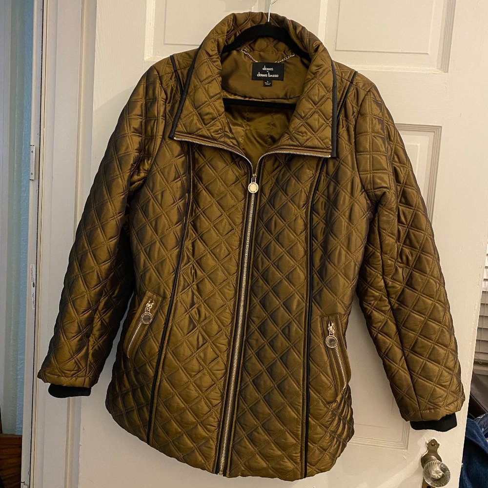 Dennis Basso Quilted Jacket with Removable Hood - Two Colors Available - Size L